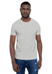 Customizable unisex heather jersey T-shirt for personalized printed art designs, perfect for casual wear.