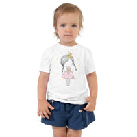 Custom printed toddler tee featuring a little princess design, perfect for personalized fairytale fashion.
