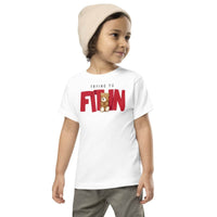 Custom printed toddler tee featuring a teddy bear and playful 'Fit In' design, perfect for personalized style.