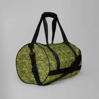 Custom printed Bud Camo gym bag with cannabis-inspired camouflage design and durable straps.