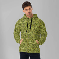 Custom printed Bud Camo unisex hoodie featuring a vibrant cannabis-inspired pattern for casual style.