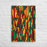 Custom printed canvas art featuring a vibrant ethnic mosaic symbolizing African unity and heritage.
