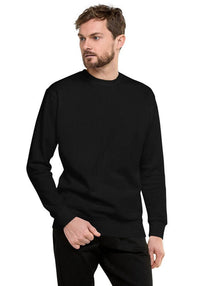 Men's unisex premium sweatshirt in black, customizable and perfect for printed designs or personalized art.