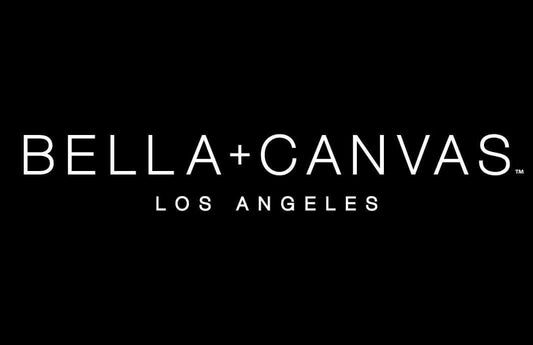 Bella+Canvas logo representing high-quality customizable apparel made in Los Angeles.