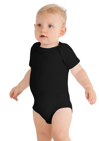 Black 100B Baby Jersey Short Sleeve One Piece Bella+Canvas