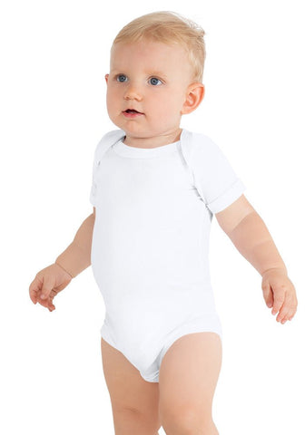 White 100B Baby Jersey Short Sleeve One Piece Bella+Canvas