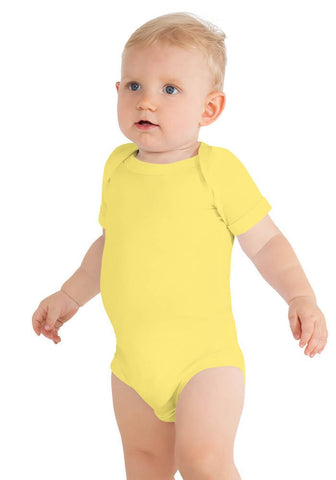 Yellow 100B Baby Jersey Short Sleeve One Piece Bella+Canvas