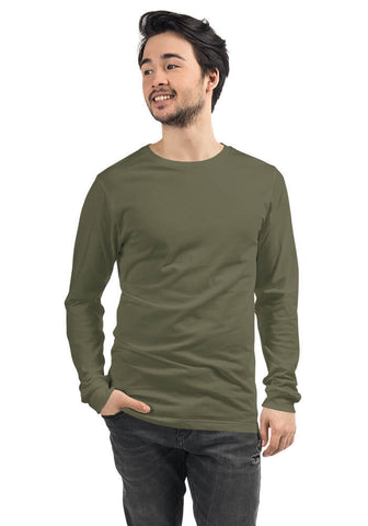 Military Green 3501 Unisex Long Sleeve Shirt Bella+Canvas
