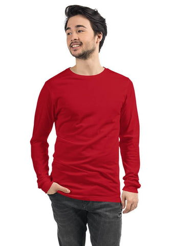 Red 3501 Unisex Long Sleeve Shirt Bella+Canvas