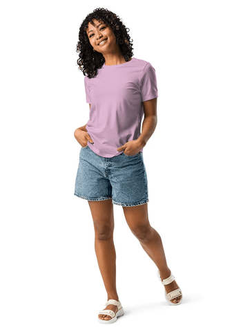 Heather Prism Lilac 6400 Women's Relaxed Short Sleeve Jersey Tee Bella+Canvas
