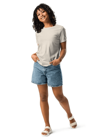 Heather Prism Natural 6400 Women's Relaxed Short Sleeve Jersey Tee Bella+Canvas