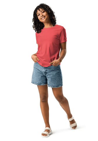 Heather Red 6400 Women's Relaxed Short Sleeve Jersey Tee Bella+Canvas