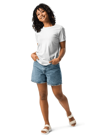 White 6400 Women's Relaxed Short Sleeve Jersey Tee Bella+Canvas