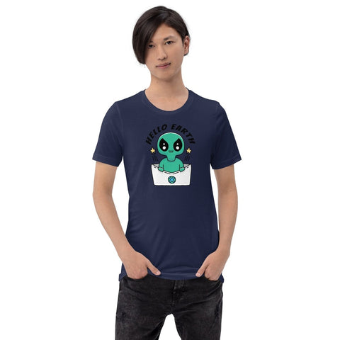 Navy Alien Envelope Unisex Short Sleeve Jersey T-Shirt Bella+Canvas