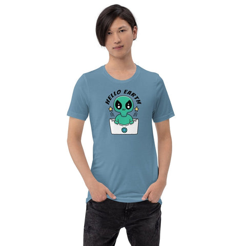 Steel Blue Alien Envelope Unisex Short Sleeve Jersey T-Shirt Bella+Canvas