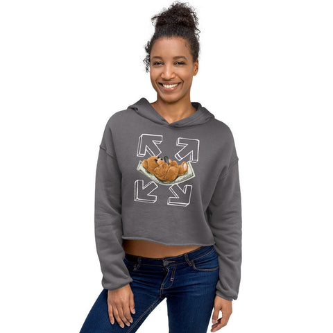 Storm Billionaire Teddy Bear Womens Fleece Crop Hoodie Bella+Canvas