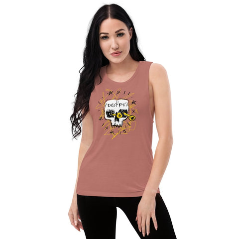 Mauve Dope Skull Women's Flowy Muscle Tank Bella+Canvas