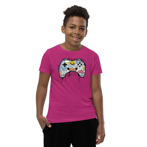 Berry Graffiti Joystick Youth Short Sleeve Tee Bella+Canvas