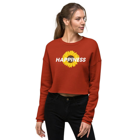 Brick Happiness Women's Fleece Crop Sweatshirt Bella+Canvas