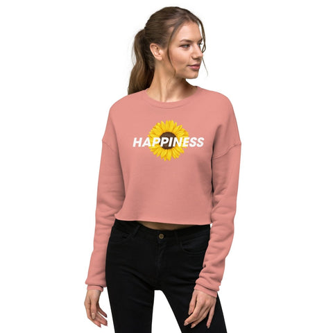 Mauve Happiness Women's Fleece Crop Sweatshirt Bella+Canvas