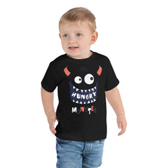 Black Hungry Monster Toddler Short Sleeve Tee Bella+Canvas