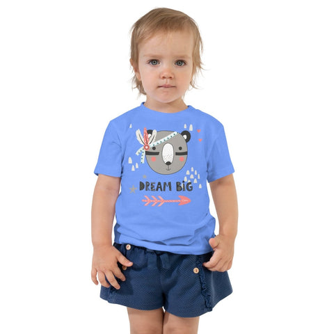 Heather Columbia Blue Indian Bear Toddler Short Sleeve Tee Bella+Canvas