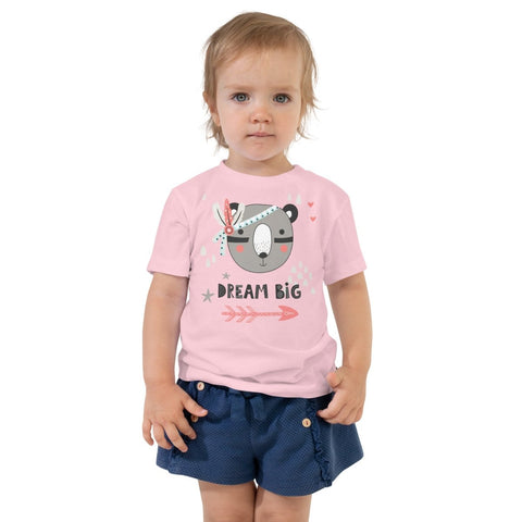 Pink Indian Bear Toddler Short Sleeve Tee Bella+Canvas