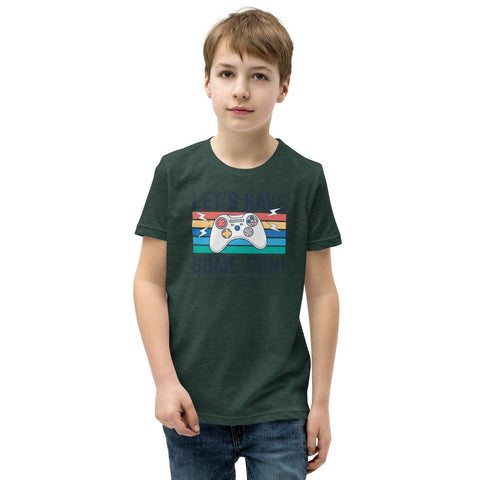 Heather Forest Joysticks Gamepad Youth Short Sleeve Tee Bella+Canvas