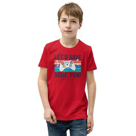 Red Joysticks Gamepad Youth Short Sleeve Tee Bella+Canvas