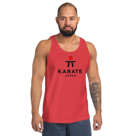 Red Triblend Karate Japan Unisex Jersey Tank Bella+Canvas