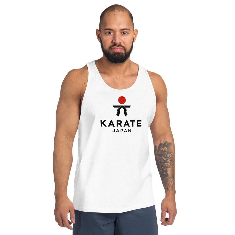 White Karate Japan Unisex Jersey Tank Bella+Canvas