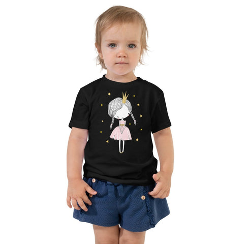 Black Little Princess Girl Toddler Short Sleeve Tee Bella+Canvas