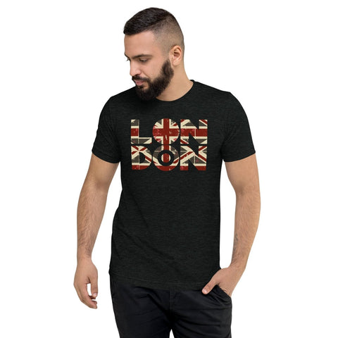 Charcoal - Black Triblend London Union Jack Unisex Triblend Short Sleeve T-Shirt Bella+Canvas