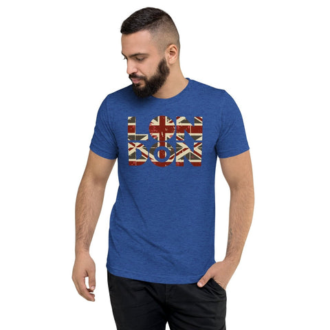 True Royal Triblend London Union Jack Unisex Triblend Short Sleeve T-Shirt Bella+Canvas