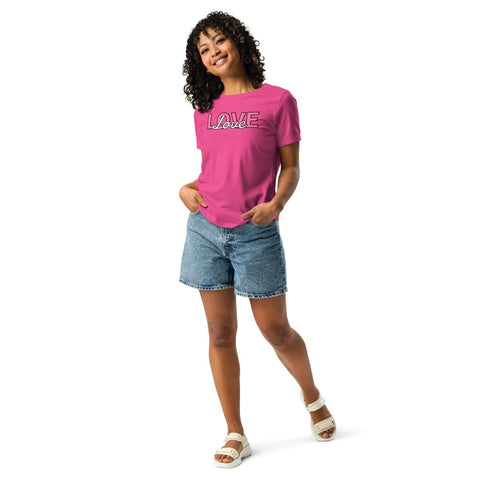 Berry Love Women's Relaxed Jersey Tee Bella+Canvas