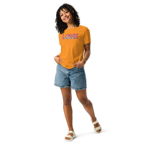 Heather Marmalade Love Women's Relaxed Jersey Tee Bella+Canvas