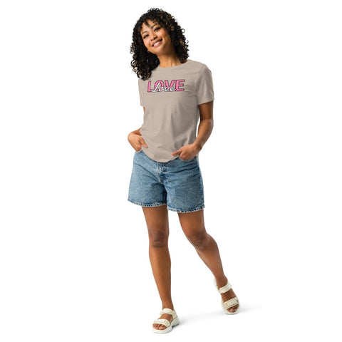 Heather Stone Love Women's Relaxed Jersey Tee Bella+Canvas