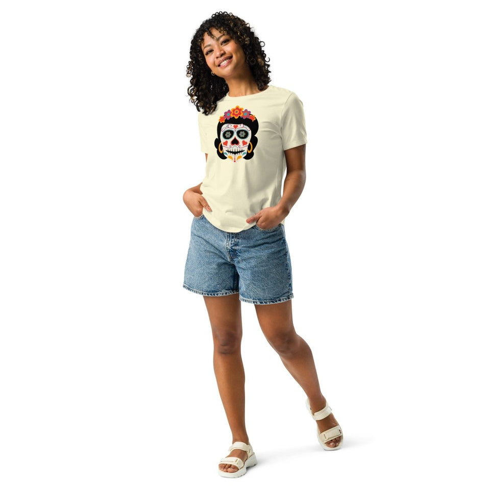 Citron Mexican Beauty Skull Women's Relaxed Jersey Tee Bella+Canvas