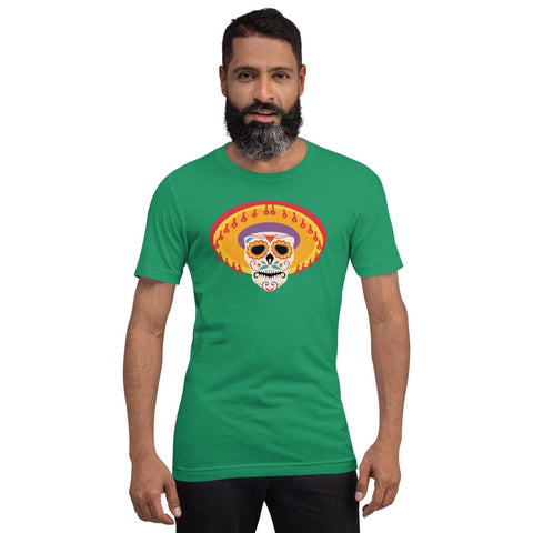 Kelly Mexican Sombrero Skull Unisex Short Sleeve Jersey T-Shirt Bella+Canvas