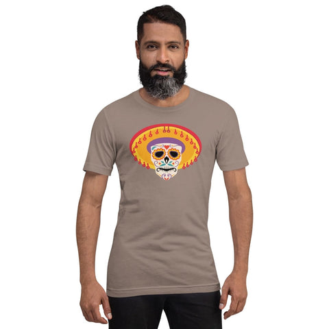 Pebble Mexican Sombrero Skull Unisex Short Sleeve Jersey T-Shirt Bella+Canvas