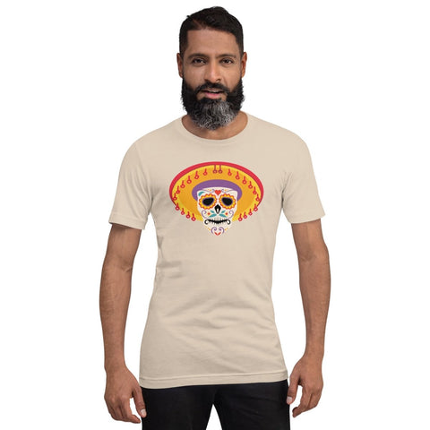 Soft Cream Mexican Sombrero Skull Unisex Short Sleeve Jersey T-Shirt Bella+Canvas