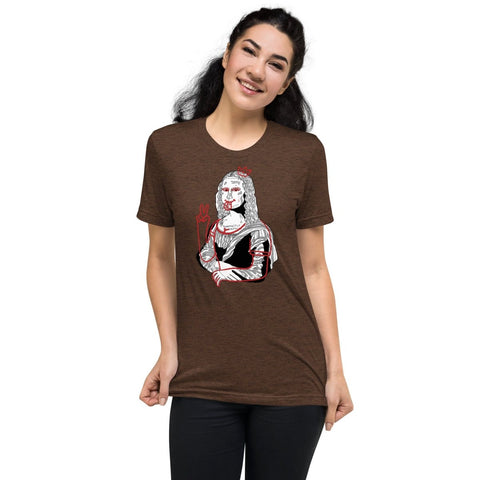 Brown Triblend Modern Mona Lisa Unisex Triblend Short Sleeve T-Shirt Bella+Canvas