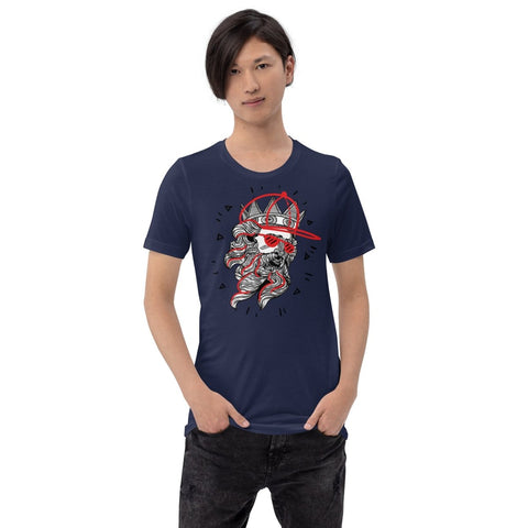 Navy Modern Poseidon Unisex Short Sleeve Jersey T-Shirt Bella+Canvas