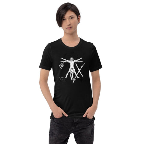 Black Modern Vitruvian Man Unisex Short Sleeve Jersey T-Shirt Bella+Canvas