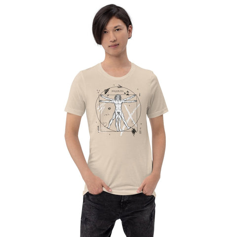 Soft Cream Modern Vitruvian Man Unisex Short Sleeve Jersey T-Shirt Bella+Canvas