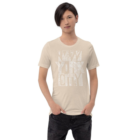 Soft Cream New York City Sketch Unisex Short Sleeve Jersey T-Shirt Bella+Canvas