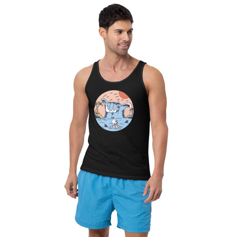 Black Shaka Wave Unisex Jersey Tank Bella+Canvas