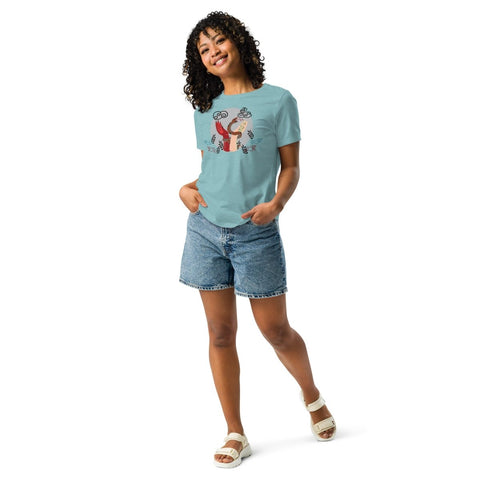 Heather Blue Lagoon Snake Devil Women's Relaxed Jersey Tee Bella+Canvas