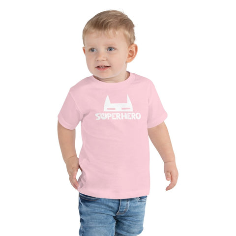 Pink Superhero Toddler Short Sleeve Tee Bella+Canvas