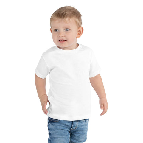 White Superhero Toddler Short Sleeve Tee Bella+Canvas